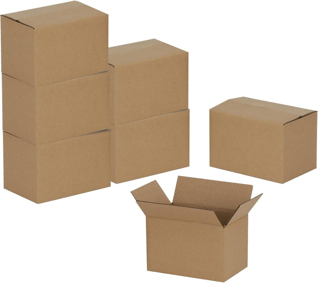 6x4x4 inches Shipping Boxes 50 Pack, Kraft Corrugated Small Cardboard Boxes for Mailing Packing, Brown