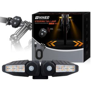 Bike Tail Light with Ultra-Bright Turn Signal Projection, 5 Modes-Wireless Horn Alarm Bicycle Tail Light 30 LED IPX4 Waterproof USB Rechargeable Rear and Front Cycling Lights for Road Safety (2pcs)