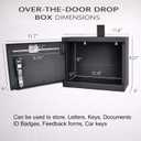 Over The Door Lockable Drop Box with Combination Lock, Heavy Duty Metal Hanging Collection Box for Mail, Payments, Documents & Key Returns, No Drilling Required, Wall Mount Option