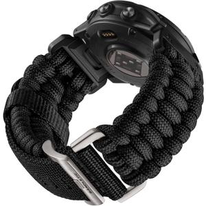 Compatible with Garmin Instinct Watch Band - R-Nylon Survival Paracord Woven Nylon Strap Quick Fit 22mm Watch Band for Fenix 7/6/5/Forerunner 965/955/945/935/745/Epix 2/Approach S70/S62/S60 (Black) Compatible with Garmin Instinct Watch Band - R-Nylon Survival Paracord Woven Nylon Strap Quick Fit 22mm Watch Band for Fenix 7/6/5/Forerunner 965/955/945/935/745/Epix 2/Approach S70/S62/S60 (Black)