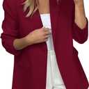PRETTYGARDEN Blazers for Women Business Casual Outfits 2026 Spring Open Front Long Sleeve Suit Jackets Office Work Blazer (Medium, Red)