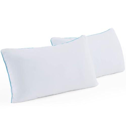 Linenspa Two Pack Shredded Gel Memory Foam Pillow, Standard Size – Cooling Bed Pillow – Soft and Supportive – Side, Stomach, and Back Sleepers – Pack of 2 – CertiPur Certified
