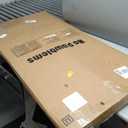 No Pawblems 55" Extra Tall Pet Gate with Adjustable Cat Door, 29-43" Auto Close Dog Gate, NO Drilling Pressure Mounted for Doorways/Hallways, 1.37" Narrow Bar Spacing, Black