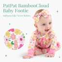 PATPAT Baby Girl Boy Footie Clothes, Bamboo Viscose, 2-Way Zipper, Fold-Over Mittens & Cuffs with Hat/Headband (XS)