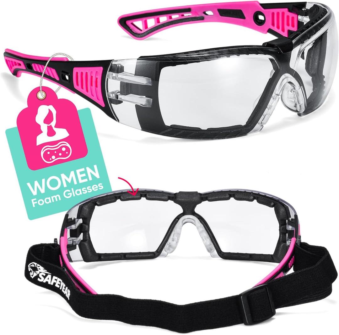 SAFEYEAR Women's Anti Fog Safety Goggles Glasses with HD Anti Scratch Resistant Lenses Work Goggles for Nurse Eye Protection (Purple)