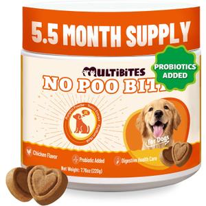 2 x 330 Bites No Poo Chews for Dogs – Coprophagia Deterrent with Probiotics, Digestive Enzymes, Yucca Extract & Vitamin B1 - Supports Gut Health & Constipation Relief, 7.76 oz