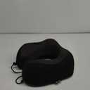 MLVOC Travel Pillow 100% Pure Memory Foam Neck Pillow, Comfortable & Breathable Cover, Machine Washable, Airplane Travel Kit with 3D Contoured Eye Masks, Earplugs, and Luxury Bag, Standard (Black)