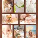 4x6 Oak Wood Picture Frames Collage Wall Decor Brown, Solid Oak Wooden Family Photo Collage Frame 8 Openings, Glass Front, Wall Hanging Display 8 4x6 Pictures (11.5x15.5-8 openings)