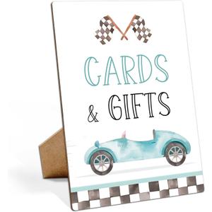 Race Car Birthday Party Signs, Cards and Gifts, 811 Wooden Play Sign with Stand, Race Car Birthday Party Decorations,Race Car Birthday Party Supplies - LP073