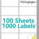 Hoklapaper 2" x 4" Shipping Labels,Printable White Mailing Labels for Laser/Inkjet Printer,Permanent Adhesive Sticker Labels(100 Sheets,1000 Labels)