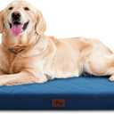 Orthopedic Dog Bed Mat Large Medium Sized Dogs, Waterproof Dog Crate Bed with Removable Cover, Washable Pet Bed with Egg Crate Foam, 35"x22", NOT Chewproof