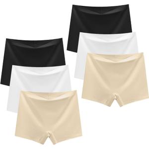 Teen Girls Seamless Boyshorts Underwear No Show Underpants Zero Feel Safety Panties for Dress Age 8-18 (10-12 Years, Multicolor 2)