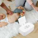 Refillable Plastic Wipes Dispenser Box with Lid Portable Wet Tissue Holder for Baby and Adult Use Non-Slip One-Hand Operation Storage for Living Room Kitchen Bathroom Bedroom