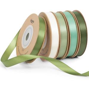 Keypan Green Satin Ribbon Set 3/8" x 50 Yards Double-Faced Assorted Ribbons for Gift Wrapping, Floral Crafts, DIY Hair Bows, Bouquets, Wedding & Party Decorations