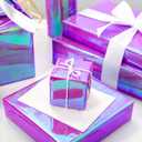 Burymento Holographic Iridescent Shiny Sparkle Metallic Glitter Purple Gift Wrapping Paper for Birthday, Valentines, Mothers day, Graduation, Wedding, Fathers day, Christmas (17 IN x 32.8 FT)