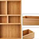 Lawei Set of 5 Bamboo Drawer Organizer Boxes, Desk Storage Box Kit, Drawer Storage Containers Tray Bins for Office, Kitchen, Bedroom, Children Room, Craft, Sewing
