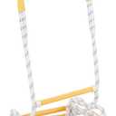 EMEKIAN Emergency Fire Escape Ladder Flame Resistant Safety Extension Rope with 2 Hooks 2-6 Story Homes Reusable Portable Rope Ladder Fire Escape for Window Telescope Ladder for Kids 25FT