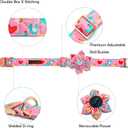 Lionheart glory Easter Day Dog Collar with Flower Dog Collar for X-Small Dogs, Easter Chickens Colorful Dog Flower Collars Spring Pink Collars Puppy Collar Flowers