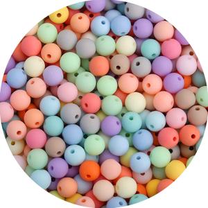 BONNY BOXX 100PCs 12MM Matte Mix Colors Acrylic Round Beads, Frosted Plastic Resin Bubblegum Balls Chunky Gumball Beads for Necklace and Bracelet Making, Crafting Supplies