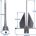MARINE SYSTEM Anchor Kit Fluke Anchor with Anchor Chain and Boat Anchor Rope Set for Boats Pontoon, Deck, Fishing, and Sail