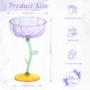 HKSZEH 24 Pcs Purple Plastic Ribbed Coupe Glasses Detachable 7oz Flower Cocktail Glasses Modern Wavy Plastic Cocktail Coupes Disposable Martini Glasses Mimosa Glassware champagne goblets (24, Purple)