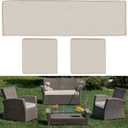 Lounsweer 3 Pcs Outdoor Cushion Covers Patio Cushion Replacement Covers 2 Covers 18 x 18 x 2 and 1 Cover 42 x 18 x 3 for Patio Furniture Outdoor Washable Water Resistant for Couch Sofa (Light Gray)