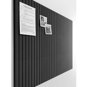 Bumusty Large Cork Board Alternative-48 x 36" Felt Bulletin Board Tiles, with 30 Pushpins, 70 Adhesive Tabs, 12-Pack Slat Wall Paneling, Cork Boards for Office Push Pin Board Felt Board-Charcoal Gray