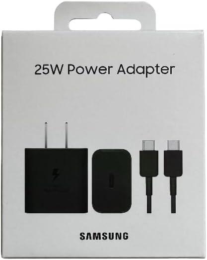 SAMSUNG 25W Wall Charger Power Adapter with Cable, Super Fast Charging, Compact Design, Compatible with Galaxy and USB Type C Devices, International Model - Black, EP-T2510XBTGTW