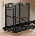 ANASTA Cabinet Trash Can Pull Out Kit, Heavy Duty Under Sink Garbage Can Pull Out Track + 7 Gal Bin, Under Cabinet Slide Out Organizer, Trash Can Drawer Slide for Counter, Botes de Basura para Cocina (Black)