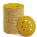 YEHBS 150PCS Gold Sanding Discs Set, 5-Inch 8-Hole Sandpaper for Random Orbital Sander, Including 60,80,120,150,240,320,400 Grit, for Automotive or Woodworking