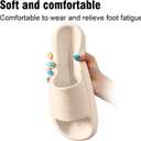 Cloud Slippers For Women Shower Shoes Pillow Slides Indoor House Outdoor Flip Flops For Men Bathroom Non-Slip Home Bubble Foam Beach Platform Slippers (9-10 Women/7.5-8.5 Men, White)