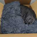 Donut Pet Bed for Medium Size Dog, Round Calming Soft Cat Cuddler,Anti Anxiety Cozy Soft Sofa,Fluffy Faux Fur Plush Cushion-31''-Dark Grey