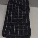 Homaxy 100% Cotton Terry Kitchen Towels(Black, 13 x 28 inches), Checkered Designed, Soft and Super Absorbent Dish Towels, 4 Pack