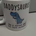 Gossby DADDYSAURUS Coffee Mug for Dad - Funny Gifts for Dad from Daughter, Son, Kid - 11oz T-rex Daddy Mug - Fathers Day, Christmas, Birthday Gift for Father, Step Daddy - Husband Gift from Wife