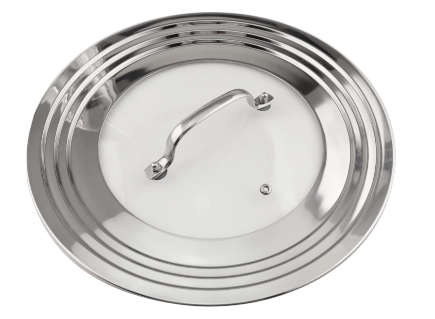 Morikavo Stainless Steel Universal Lid for Pots, Pans and SkilletsFits 7" to 12" Replacement Frying Pan Cover and Cast Iron Skillet Lid