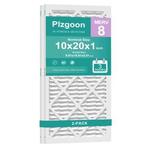 10x20x1 Air Filter MERV 8 MPR 600 (2 Pack) Pleated HVAC Furnace Filters for Home Air Conditioner AC Heating System (Exact Dimensions: 9.75"L x 19.75"W x 0.75"Th)