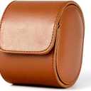 Luxury Leather Watch Storage Box Travel Single Watch Case Watch Gift Box for Christmas Anniversary Birthday(Brown)