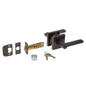 Kwikset 156HFLSQTSMT11P 2 Pack Halifax Square Keyed Entry Lever, Venetian Bronze