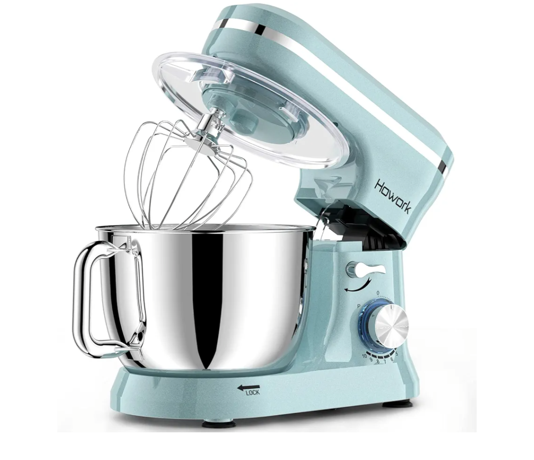 Amazon.com: HOWORK Electric Stand Mixer,10+p Speeds With 6.5QT Stainless Steel Bowl,Dough Hook, Wire Whip & Beater,for Most Home Cooks,Blue: Home & Kitchen