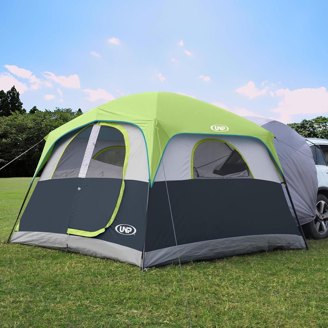 UNP SUV Tent for Camping, 6-Person SUV Tailgate Tent - Easy Set Up with Rainfly, 10'x9'x78in(H) (Green)