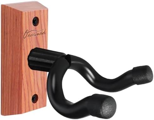 Omniwood Cherry Red Hardwood Guitar Hanger, U-Shaped Wall Mount for Acoustic, Electric, Banjo, Bass - Gift for Guitar Players