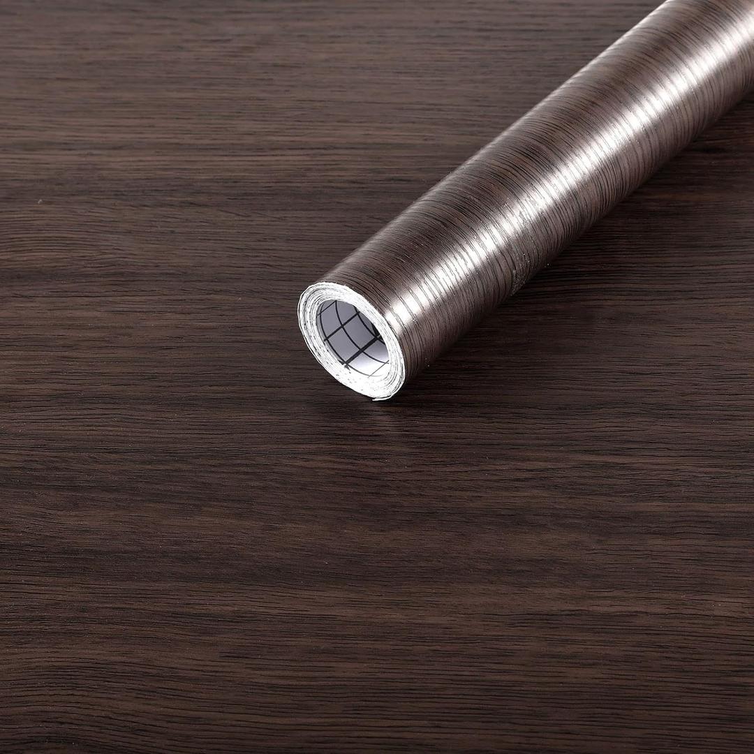 Arthome 16.5" x240''Peel and Stick Wood Contact Paper Self-Adhesive Brown Walnut Wallpaper,Decorative Vinyl Film for Countertop,Cabinets,Shelf,Drawer Liner,Easy to Clean Removable Wall Covering