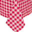 Heavy Duty Vinyl Tablecloth with Flannel Backing Waterproof Oil-Proof Plastic Table Cloth Stain-Resistant Wipeable Rectangle or Square Table Cover for Indoor and Outdoor (Red Checkered, 60x84 Inch)