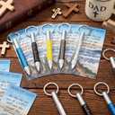 30 Sets Father Day Christian Church Gifts Bulk Man of God Gift for Men 6 in 1 Multi Tool Pen Keyring Screwdriver Pen with Bible Verse Bookmarks for Father's Day Men Pastor Dad Husband Birthday