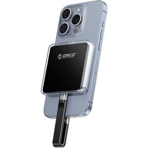 ORICO Magnetic M.2 NVMe 2230 SSD Enclosure Compatible with Magsafe for iPhone 15/16 Pro Max ProRes, 10Gbps USB C 3.2 Gen2 Type-C to NVMe Reader with Protective CaseLanyard - AP30