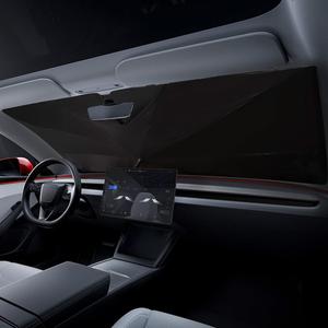 VION Model 3 Front Windshield Sunshade - Umbrella Style Design, Easy Installation, Complete Blackout - Fits All Model 3