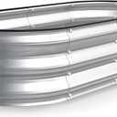 Kesfitt Raised Garden Bed, 4x2x1 FT Galvanized Steel Metal Raised Garden Bed, Oval Open-Bottom Design, 12-Inch Deep for Outdoor Vegetable & Herb Gardening, Silver