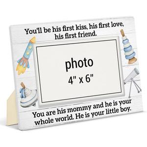 New Mom and Son Picture Frame Gifts for Women After Birth Boy Mom