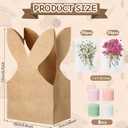 Affrolling 48 Set Boho Bow Easter Bunny Party Favor Bags DIY Bunny Gift Boxes with Neutral Bow Ribbon and Dried Flowers Rustic Paper Rabbit Ears Treat Bags Bulk for Easter Spring (Neutral Pastel)