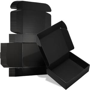 ZBEIVAN 10x8x3 Black Small Shipping Boxes, 30 Packs Corrugated Cardboard Mailer Boxes for Packaging Small Business Mailing Gifts Wrap Boxes with Lids
